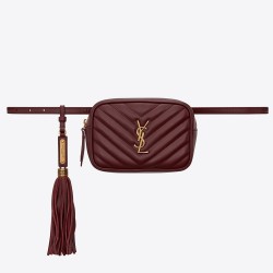 Saint Laurent Lou Belt Bag In Burgundy Calfskin YSLBS81178