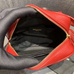 Saint Laurent Lou Belt Bag In Red Matelasse Leather YSLBS81179