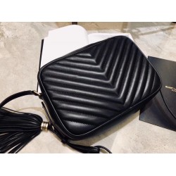 Saint Laurent Lou Camera Bag In Black Matelasse Leather YSLBS81182