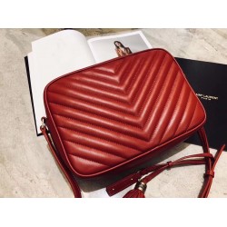 Saint Laurent Lou Camera Bag In Red Matelasse Leather YSLBS81186