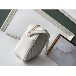 Saint Laurent Lou Camera Bag In White Leather YSLBS81187