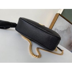 Saint Laurent Lou Mini Bag In Black Grained Leather YSLBS81220