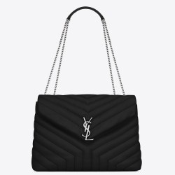 Saint Laurent Loulou Medium Bag In Noir Matelasse Leather YSLBS81191