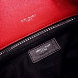 Saint Laurent Loulou Puffer Medium Bag In Red Lambskin YSLBS81197