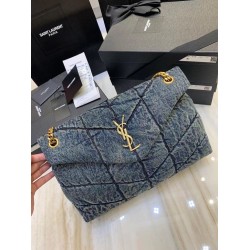 Saint Laurent Loulou Puffer Medium Bag In Vintage Denim YSLBS81198