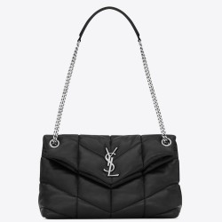 Saint Laurent Loulou Puffer Small Bag In Black Lambskin YSLBS81201