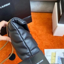 Saint Laurent Loulou Puffer Toy Bag In Black Lambskin YSLBS81207