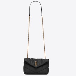 Saint Laurent Loulou Puffer Toy Bag In Black Lambskin YSLBS81207