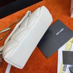 Saint Laurent Loulou Puffer Toy Bag In White Lambskin YSLBS81209