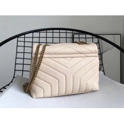 Saint Laurent Loulou Small Bag In Beige Matelasse Leather YSLBS81210