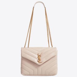 Saint Laurent Loulou Small Bag In Beige Matelasse Leather YSLBS81210