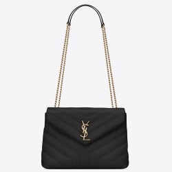 Saint Laurent Loulou Small Bag In Black Matelasse Leather YSLBS81212