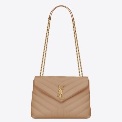 Saint Laurent Loulou Small Bag In Dark Beige Leather YSLBS81214