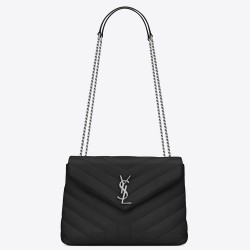 Saint Laurent Loulou Small Bag In Noir Matelasse Leather YSLBS81216