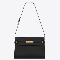 Saint Laurent Manhattan Baguette Bag In Black Leather YSLBS81224