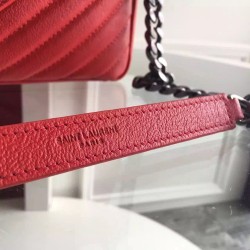 Saint Laurent Medium College Bag In Red Goatskin Leather YSLBS81238