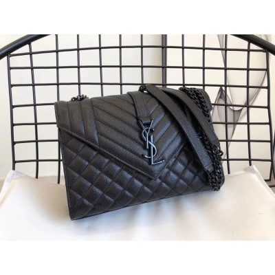 Saint Laurent Medium Envelope All Black Bag YSLBS81240