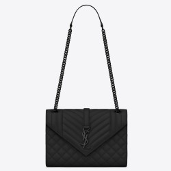 Saint Laurent Medium Envelope All Black Bag YSLBS81240