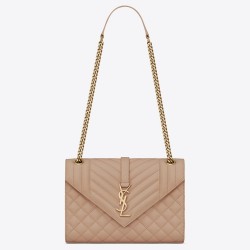 Saint Laurent Medium Envelope Bag In Beige Grained Leather YSLBS81241