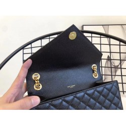 Saint Laurent Medium Envelope Bag In Black Grained Leather YSLBS81242