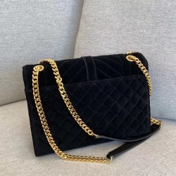 Saint Laurent Medium Envelope Bag In Black Suede YSLBS81243