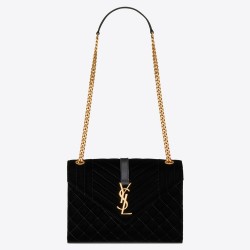 Saint Laurent Medium Envelope Bag In Black Suede YSLBS81243