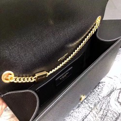 Saint Laurent Medium Kate Bag In Black Grained Leather YSLBS81253