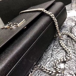 Saint Laurent Medium Kate Bag In Black Grained Leather YSLBS81253