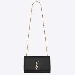 Saint Laurent Medium Kate Bag In Black Grained Leather YSLBS81253