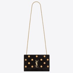 Saint Laurent Medium Kate Bag In Black Suede And Studs YSLBS81254