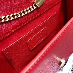 Saint Laurent Medium Kate Bag In Red Grained Leather YSLBS81256