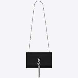 Saint Laurent Medium Kate Bag With Tassel In Black Grained Leather YSLBS81258