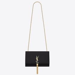 Saint Laurent Medium Kate Bag With Tassel In Black Smooth Leather YSLBS81259