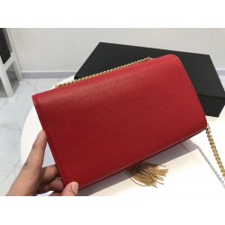 Saint Laurent Medium Kate Bag With Tassel In Red Grained Leather YSLBS81264