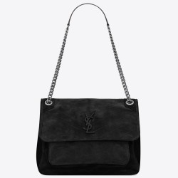 Saint Laurent Medium Niki Bag In Black Suede YSLBS81272