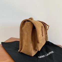 Saint Laurent Medium Niki Bag In Brown Suede YSLBS81275