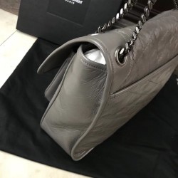 Saint Laurent Medium Niki Bag In Grey Crinkled Leather YSLBS81277