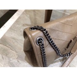 Saint Laurent Medium Niki Bag In Taupe Crinkled Leather YSLBS81282