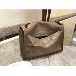 Saint Laurent Medium Niki Bag In Taupe Crinkled Leather YSLBS81282