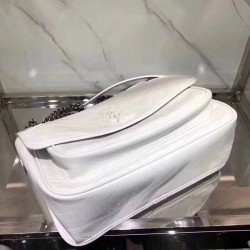 Saint Laurent Medium Niki Bag In White Crinkled Leather YSLBS81284