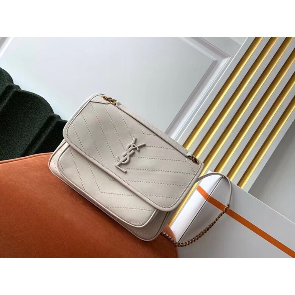 Saint Laurent Medium Niki Bag In White Lambskin YSLBS81285