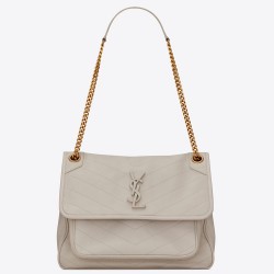 Saint Laurent Medium Niki Bag In White Lambskin YSLBS81285