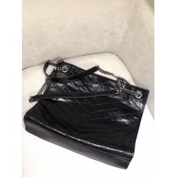 Saint Laurent Medium Niki Shopping Bag In Black Leather YSLBS81287