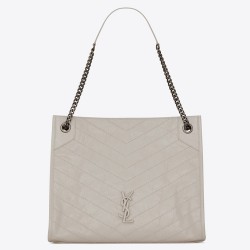 Saint Laurent Medium Niki Shopping Bag In White Leather YSLBS81001