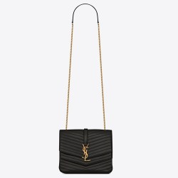 Saint Laurent Medium Sulpice Bag In Black Matelasse Leather YSLBS81294