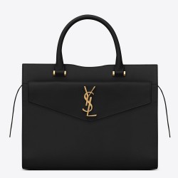 Saint Laurent Medium Uptown Tote In Black Smooth Leather YSLBS81295