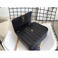 Saint Laurent Medium Vicky Bag In Black Grained Leather YSLBS81297