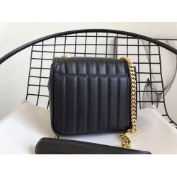 Saint Laurent Medium Vicky Bag In Black Grained Leather YSLBS81297