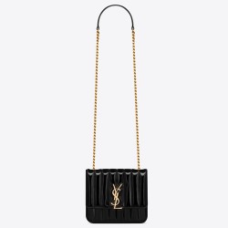 Saint Laurent Medium Vicky Bag In Black Patent Leather YSLBS81299