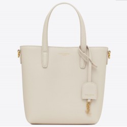 Saint Laurent Mini Toy Shopping Bag in White Calfskin YSLBS81303